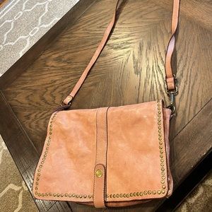 Pink Stoned Leather Bag